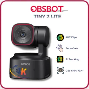 OBSBOT Tiny 2 Lite - Webcam PTZ 4K AI Thông Minh - Hàng Chính Hãng