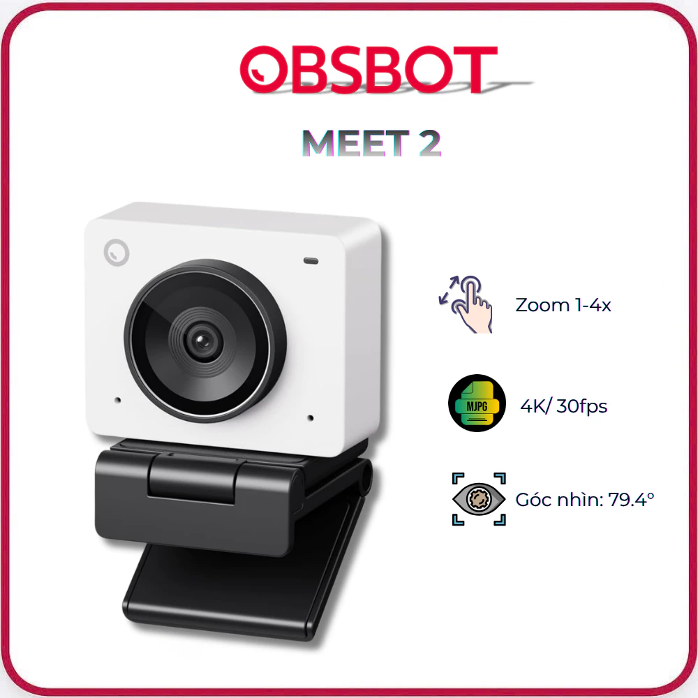 OBSBOT MEET 2 - Webcam 4K AI-Powered Cho Máy Tính - Hàng Chính Hãng