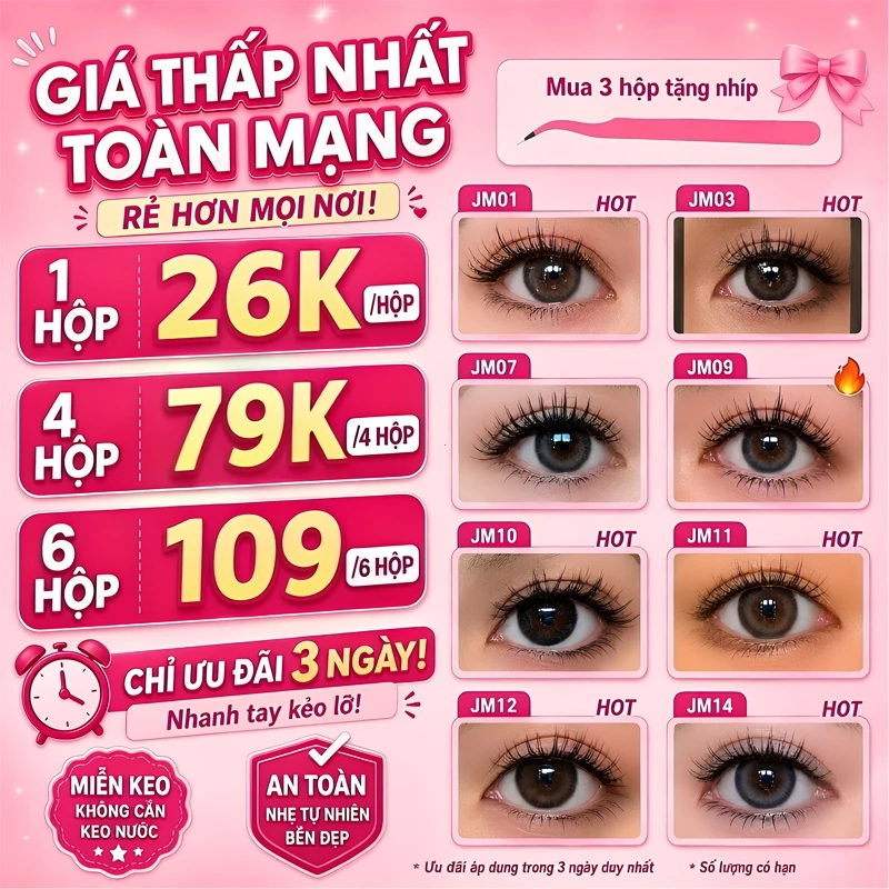 Lông mi giả Lookme Star sẵn keo, dễ sử dụng