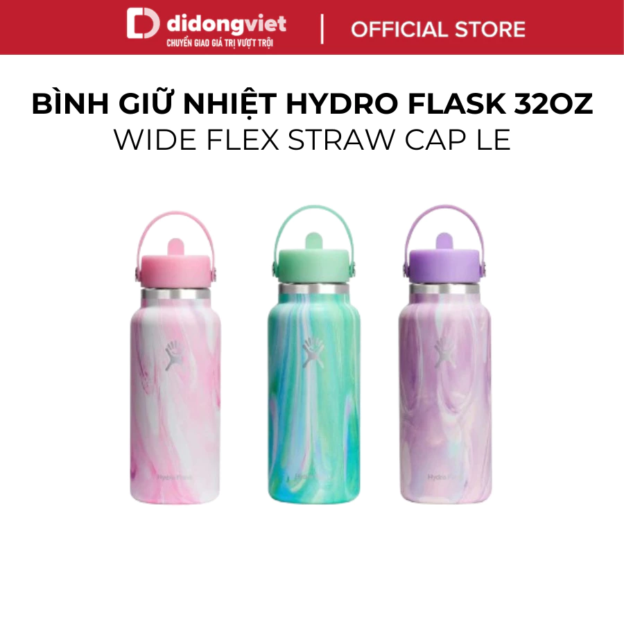 Bình Giữ Nhiệt Hydro Flask 32oz Wide Flex Straw Cap LE (Limited) - Giữ Lạnh 24H - Hàng Chính Hãng