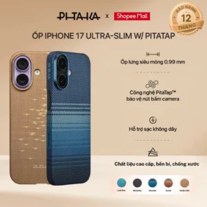 [iPhone 17] Ốp lưng Pitaka Ultra-Slim PitaTap siêu mỏng sạc Magnetic tích hợp nút điều khiển camera