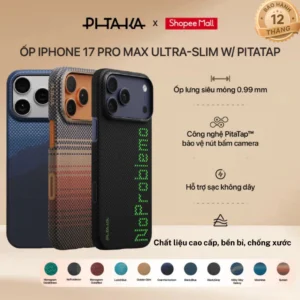 [iPhone 17 Pro Max] Ốp iPhone Pitaka Ultra-Slim with PitaTap mỏng nhẹ tích hợp điều chỉnh camera