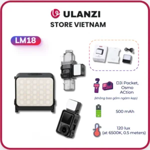 Ulanzi LM18 - Đèn LED Mini Tích Hợp Pin 500mAh Dành Cho DJI Osmo Action 3/4 & Pocket 3