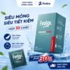 Bao cao su Hộp 30 chiếc Feelex Superthin siêu mỏng ôm sát nhiều gel hương dâu, hương nước hoa, hương vani