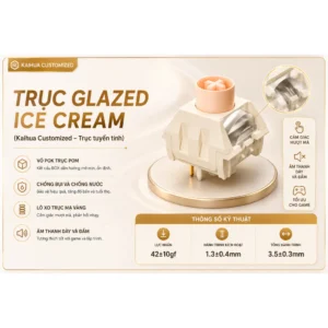 Combo Switch Kailh Glazed Ice Cream Linear 5 Pin Cho Bàn Phím Cơ Custom - Cấu Trúc BOX, Hành Trình Mượt, Stem POM