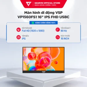 Màn hình di động VSP VP1560FS1 16 inch IPS Full HD 60Hz USB-C BH 24 Tháng