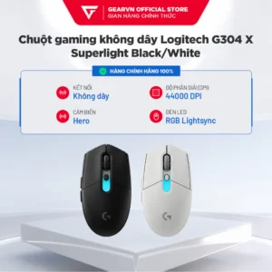 Chuột gaming không dây LOGITECH G304 X SUPERLIGHT Black/White - 44K DPI - Tùy chỉnh G HUB - Lightspeed BH 24 Tháng