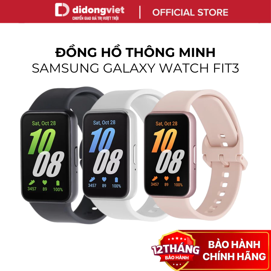 (KOL) Vòng Đeo Tay Thông Minh Samsung Galaxy Fit3 - Màn Hình AMOLED, Hỗ Trợ Theo Dõi Sức Khỏe - Chính Hãng