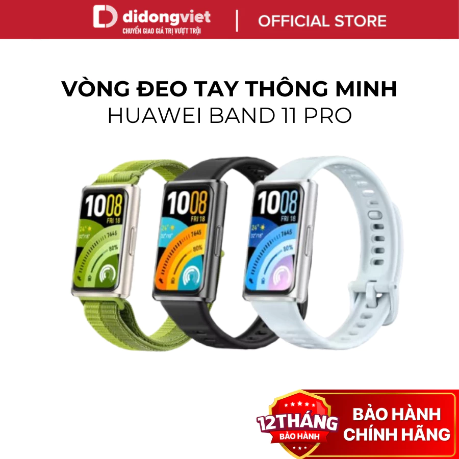 (KOL) Vòng Đeo Tay Thông Minh HUAWEI Band 11 Pro - Màn Hình AMOLED, Theo Dõi Sức Khỏe - Hàng Chính Hãng