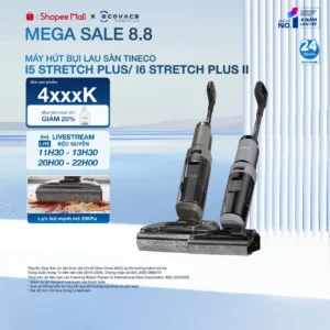 Tineco Floor One i5 Stretch Plus/ i6 Stretch Plus Máy hút bụi lau sàn | Lực hút 20000pa | Gập phẳng 180 độ | BH 24 tháng
