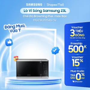 Lò Vi Sóng Samsung 23L MG23K3515AS/SV - Chế Độ Browning Plus, màu Bạc
