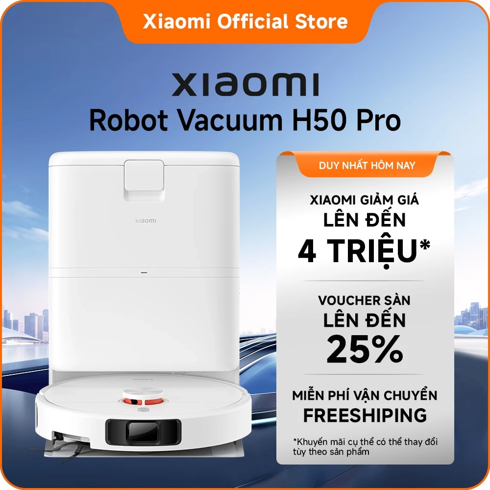 Robot hút bụi Xiaomi Robot Vacuum H50 Pro | Lực hút mạnh 15000Pa| Tự làm sạch tích hợp tất cả trong một