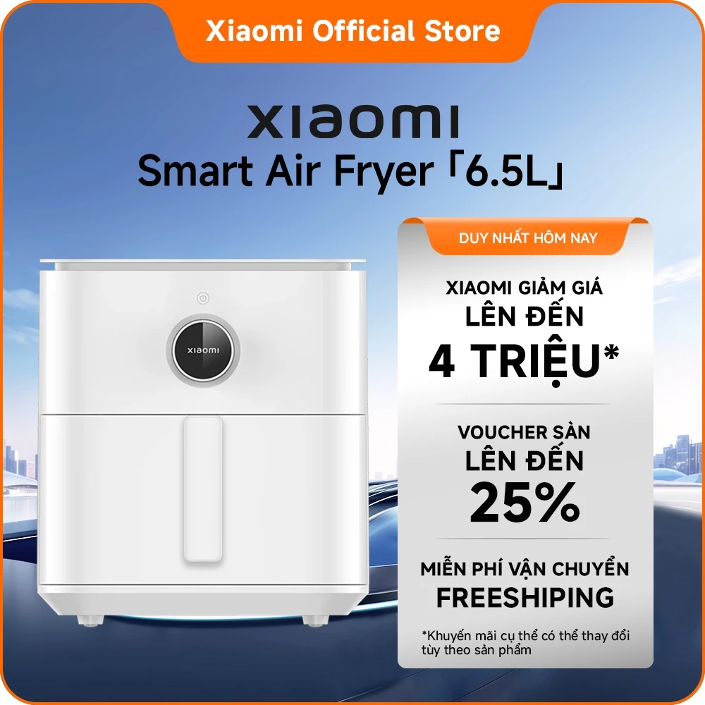 Nồi chiên không dầu thông minh Xiaomi 6,5L|Chiên không dầu | Nướng bánh | Làm sữa chua | Sấy trái cây | Rã đông
