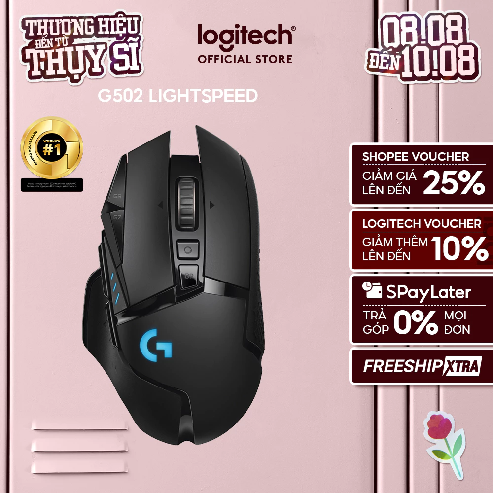 Chuột gaming không dây Logitech G502 LIGHTSPEED - RGB, 11 nút lập trình