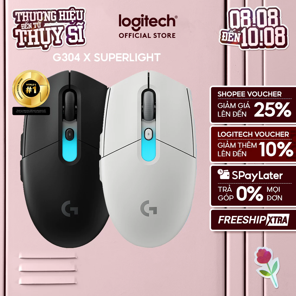 Chuột gaming Logitech G304 X SUPERLIGHT - Nhẹ 59g, Pin sạc, HERO 44K, LIGHTSYNC RGB, LIGHTSPEED, Bluetooth