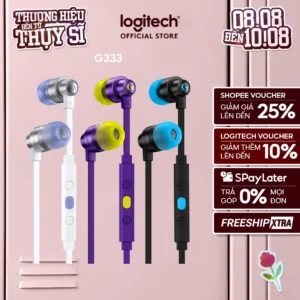Tai nghe gaming in-ear Logitech G333 KDA - Dual Drivers, Jack 3.5mm, Mic