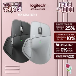 Chuột không dây công thái học Logitech MX Master 4 - Rung phản hồi, Cuộn siêu nhanh, Sạc USB-C