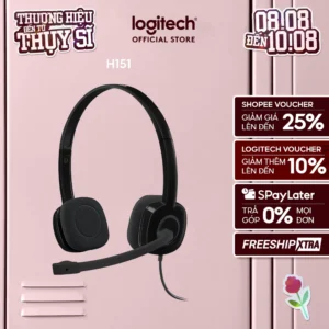 Tai nghe chụp tai Logitech H151 - 1 jack 3.5mm, Mic khử giảm tiếng ồn, âm thanh nổi