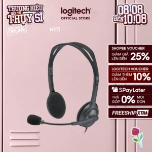 Tai nghe chụp tai Logitech H111 - 1 jack 3.5mm, Mic khử giảm tiếng ồn, âm thanh nổi