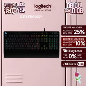 Bàn phím gaming có dây Logitech G213 Prodigy - RGB, Full size, chống tràn bền bỉ