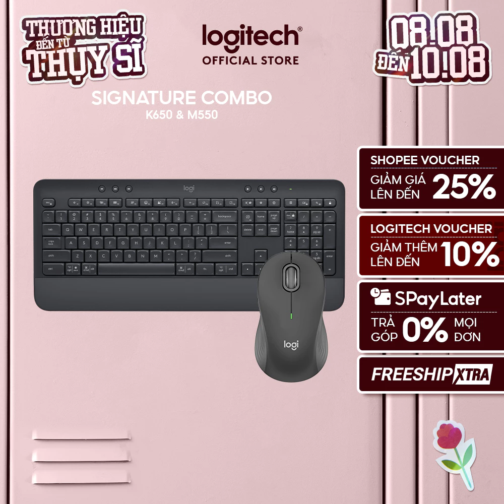 Combo Bàn phím Không dây Logitech K650 và Chuột Không dây Logitech M550