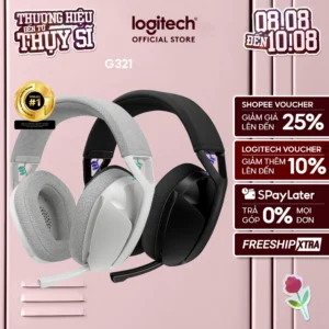 Tai nghe Gaming không dây Bluetooth Logitech G321 LIGHTSPEED - Cần micro 16 kHz, pin 20 giờ