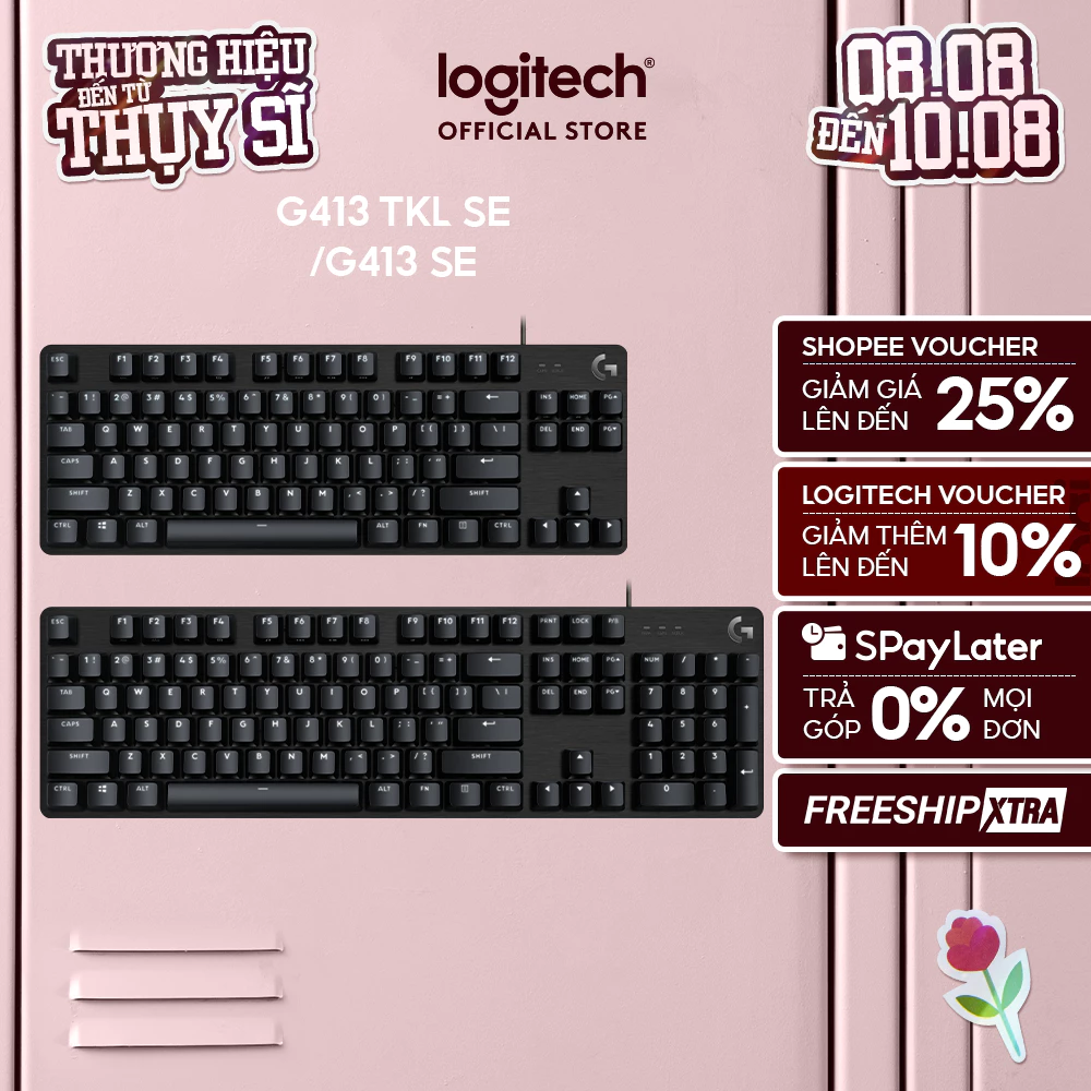 Bàn phím cơ gaming Logitech G413 TKL SE | G413 SE Full size Keycap PBT AntiGhosting