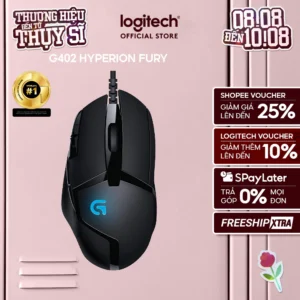 Chuột gaming có dây Logitech G402 Hyperion Fury FPS - Theo dõi tốc độ cao 8 nút lập trình