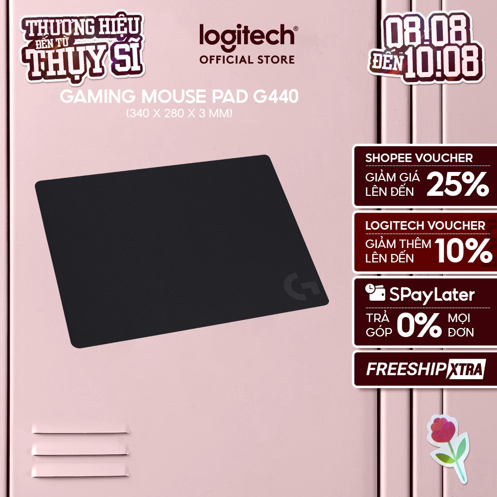Bàn Di Chuột Chơi Gaming Cao Cấp Logitech G440 - Mousepad cứng, mặt vải, chống trượt, 340x280x3(mm)