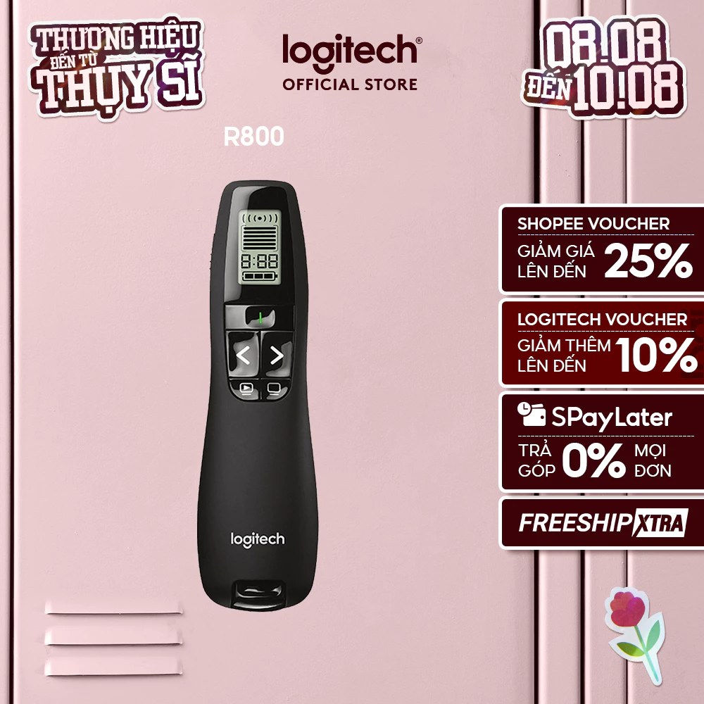 Bút trình chiếu LOGITECH R800 - Có màn hình LCD, phạm vi kết nối 30M