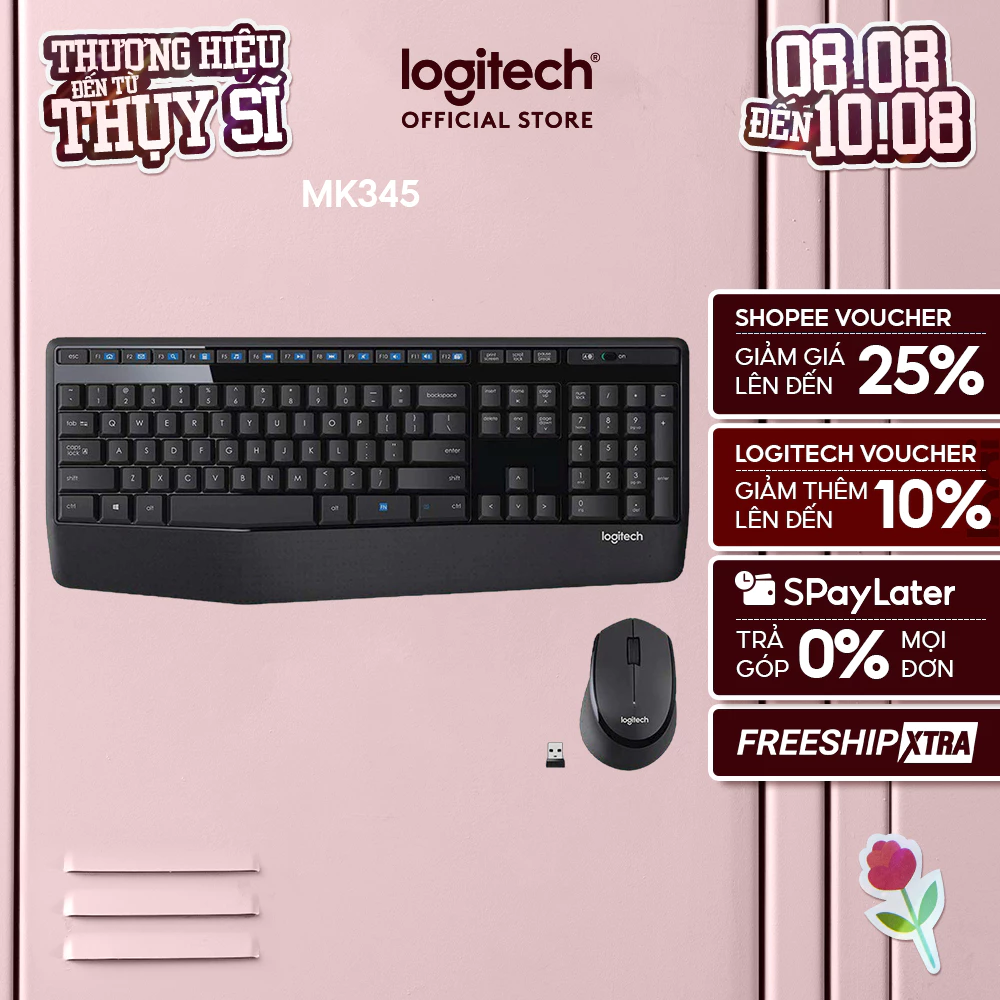 Bộ bàn phím và chuột không dây Logitech MK345