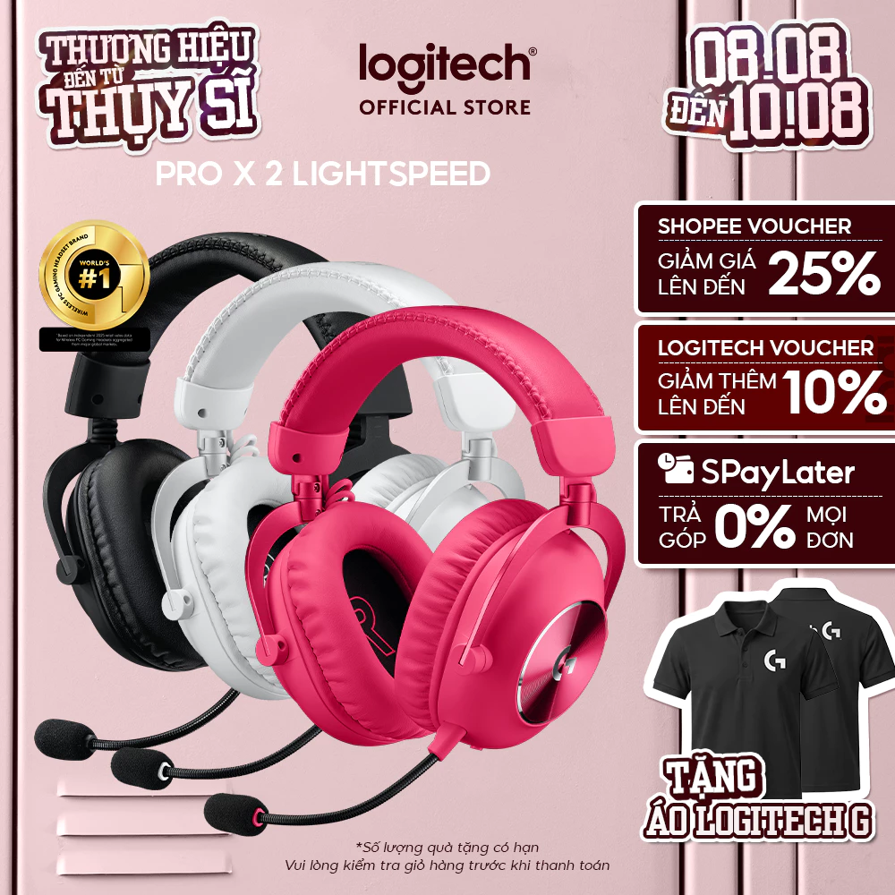 Tai nghe gaming không dây Logitech G Pro X 2 LIGHTSPEED Âm vòm DTS Bluetooth/USB