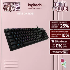 Bàn phím cơ gaming Logitech G512 GX RGB - 3 loại phím cơ GX Switch, cổng USB 2.0
