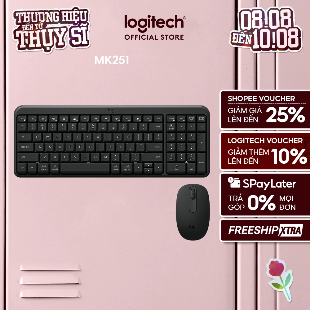 Combo Bàn phím & chuột không dây Bluetooth Logitech MK251 - dễ kết nối, thiết lập, thiết kế nhỏ gọn
