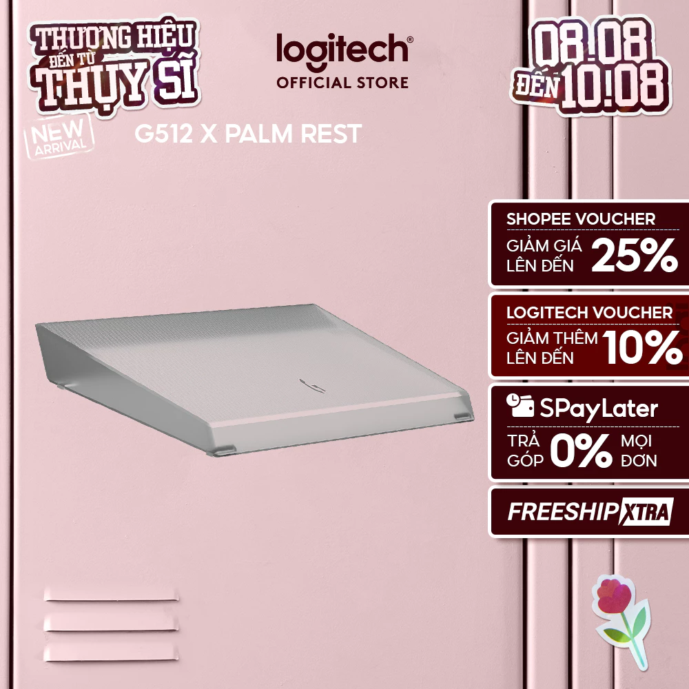 Logitech G G512 X PALM REST 75 | 98 - Đệm kê tay Acrylic khuếch đại dải đèn LIGHTSYNC RGB, Khắc Laser