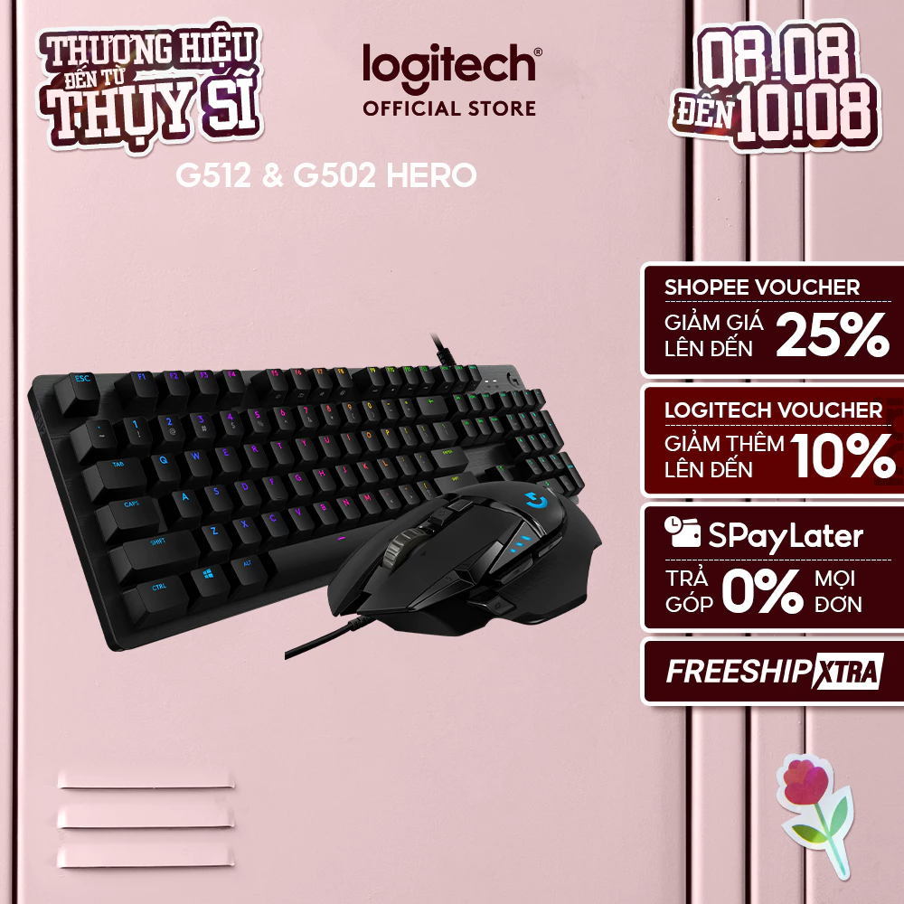 Combo bàn phím và chuột gaming Logitech G512 GX & G502 Hero