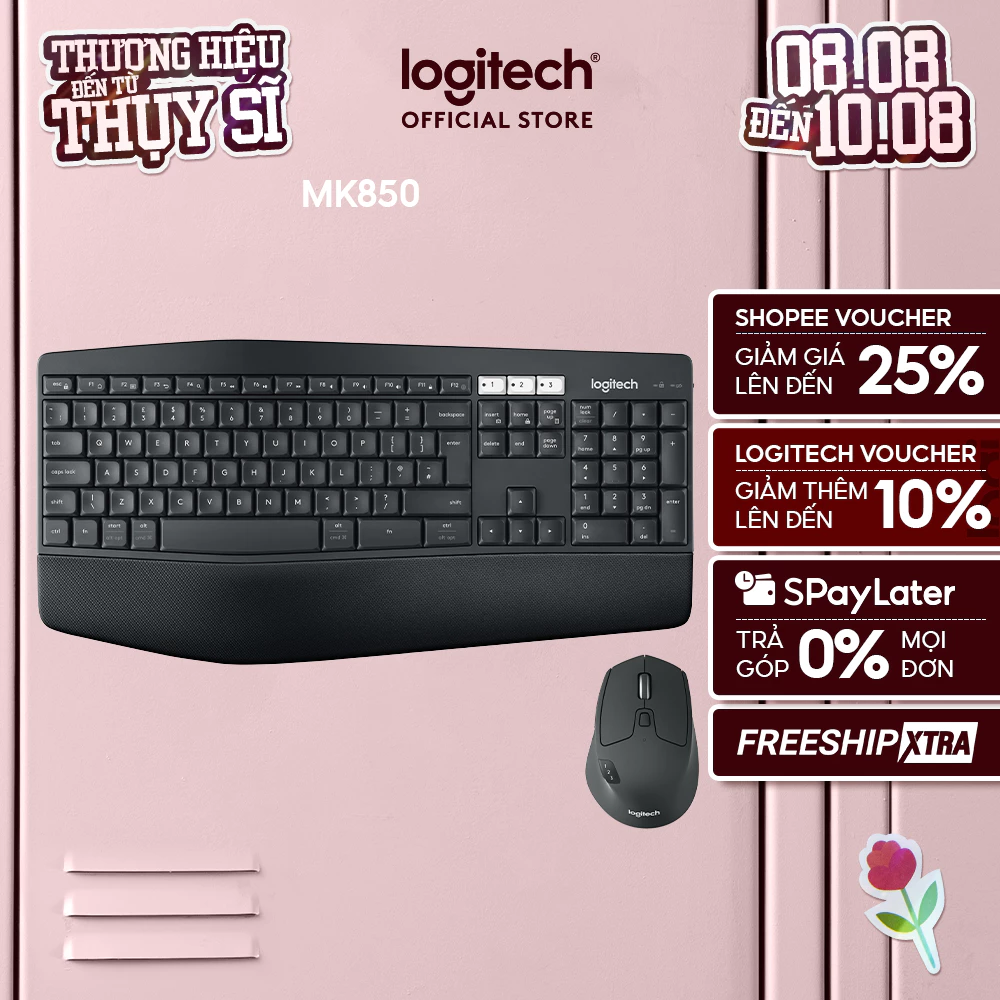 Bộ bàn phím và chuột không dây Bluetooth đa thiết bị Logitech MK850 - Công nghệ Logitech Flow