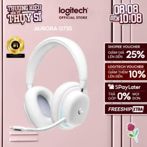 Tai nghe gaming không dây Logitech G735 Aurora Bluetooth & LIGHTSPEED, RGB PC Mac