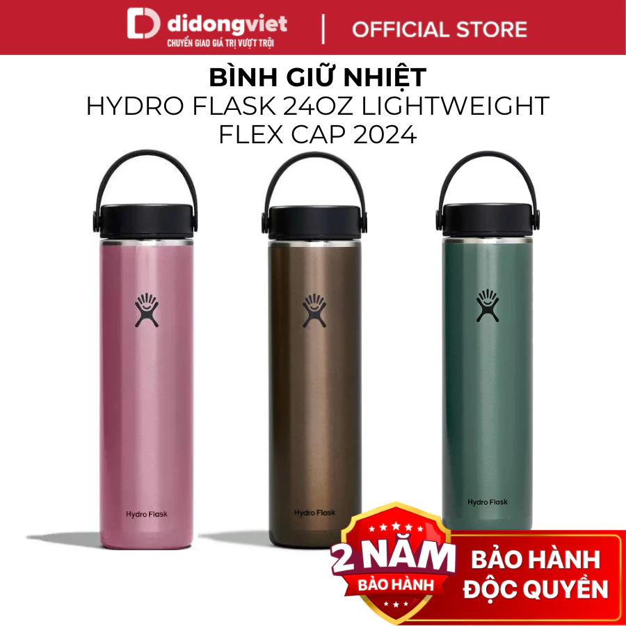 Bình Giữ Nhiệt Hydro Flask 24 OZ Lightweight Flex Cap 2024 - Cao Cấp, An Toàn Cho Sức Khỏe - Hàng Chính Hãng