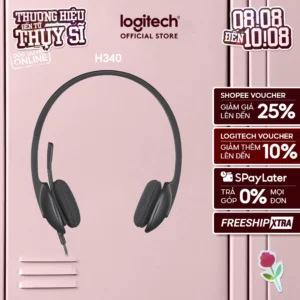 Tai nghe có dây Logitech H340 - Mic giảm ồn, kết nối USB-A