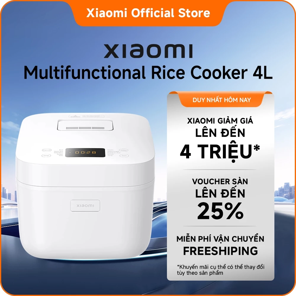 Nồi cơm điện Xiaomi Multifunctional Rice Cooker 4L|Nấu cơm siêu nhanh trong 30 phút|Gia nhiệt công suất cao 860W