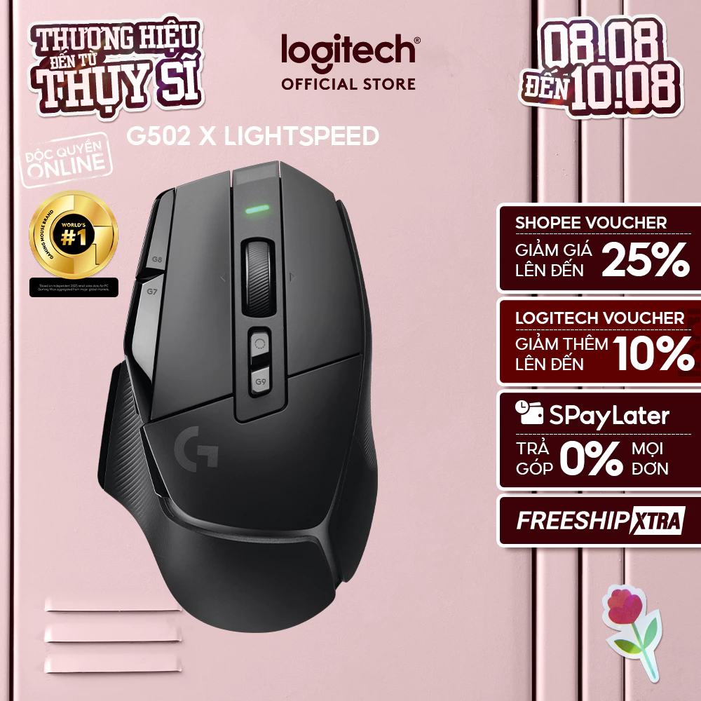 Chuột gaming không dây Logitech G G502 X LIGHTSPEED – Switch LIGHTFORCE Hybrid