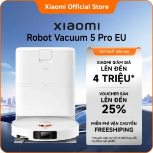 Robot hút bụi lau nhà Xiaomi Vacuum 5 Pro | Nhận diện vật cản với Al | Chẳng ngại bóng tối với đèn tự động