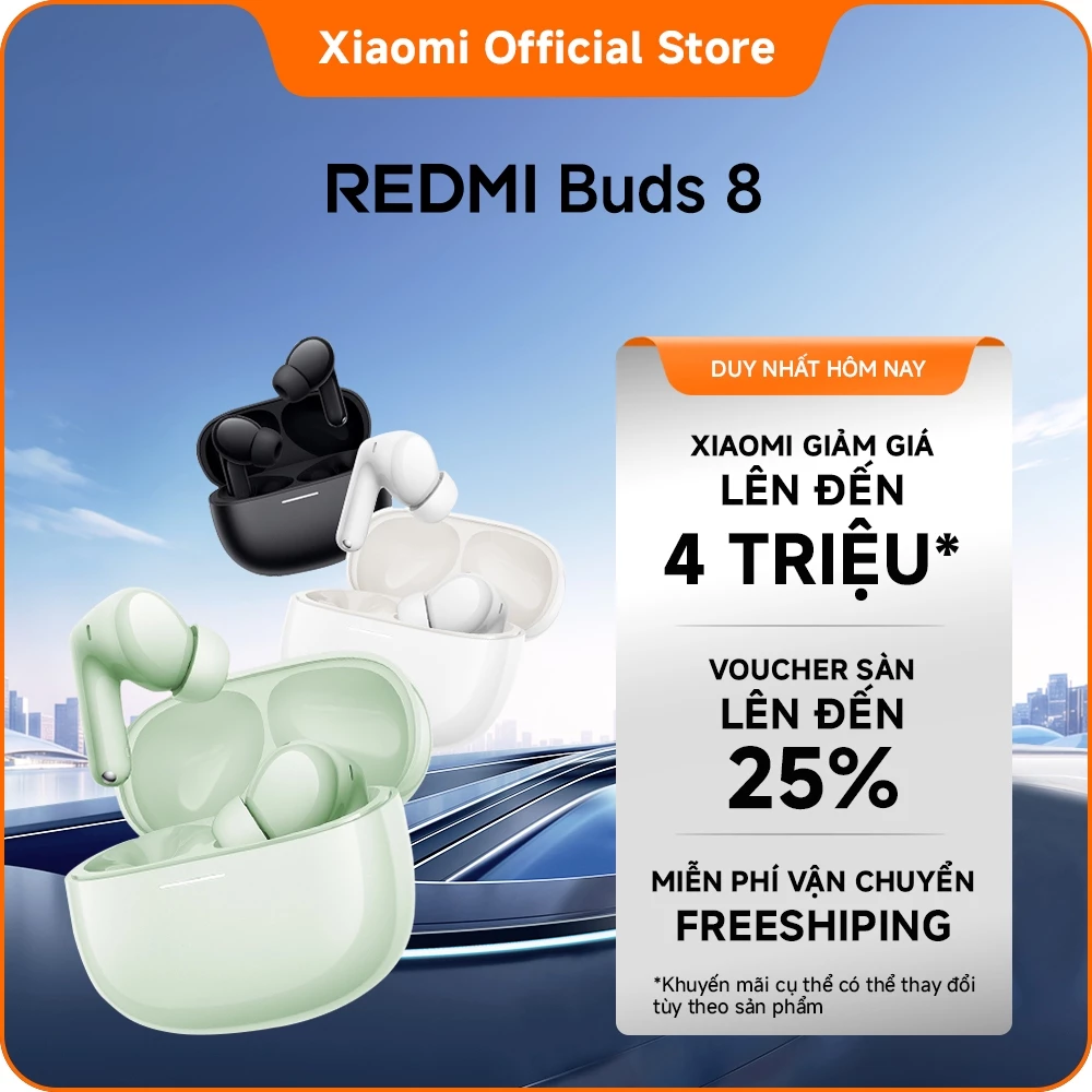 Tai nghe bluetooth REDMI Buds 8 | ANC lai lên đến 50dB | Động cơ động lực 11mm mạnh mẽ | Thời lượng pin lên đến 44 giờ