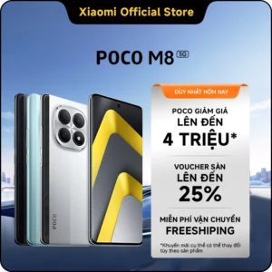 Điện thoại thông minh POCO M8 5G (8+256GB | 8+512GB)|Thiết kế cong 3D thanh mảnh chỉ 7.35mm|Màn hình Flow AMOLED 6.77" 1