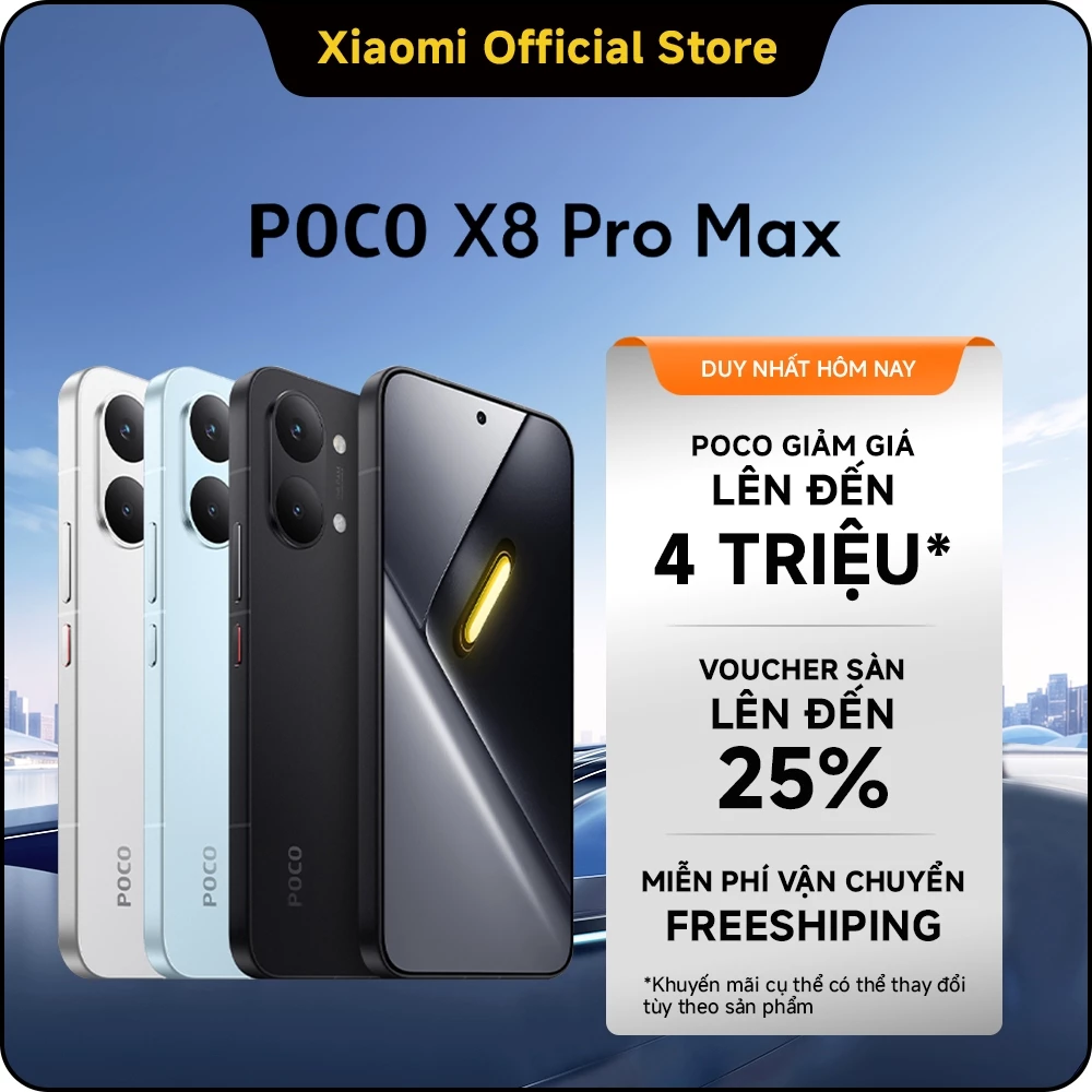 Điện thoại thông minh POCO X8 PRO Max | Pin cực lớn 8500mAh(typ) sạc nhanh 100W| Màn hình AMOLED 1.5K 120H