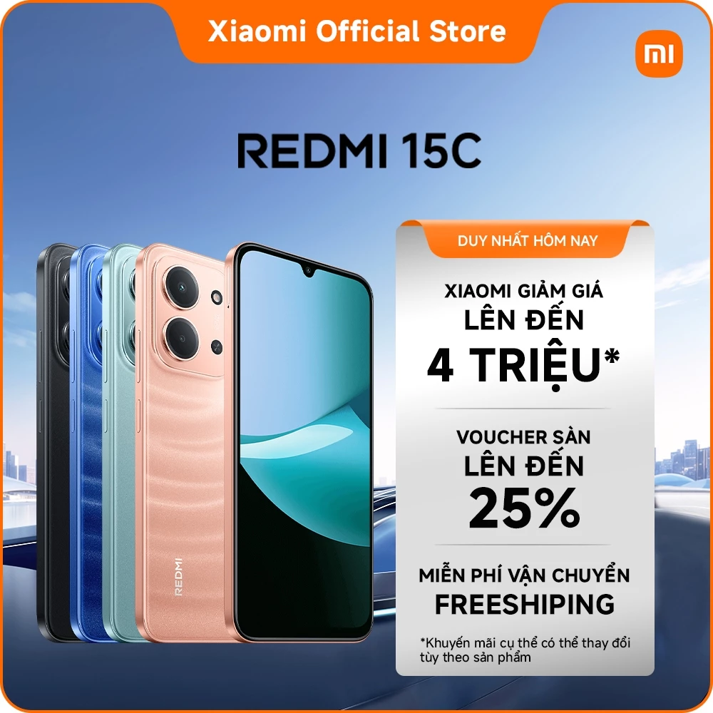 Redmi 15C (4+128G | 6+128G) | Pin khủng 6000mAh (thông thường) | Màn hình 6,9 inch sống động