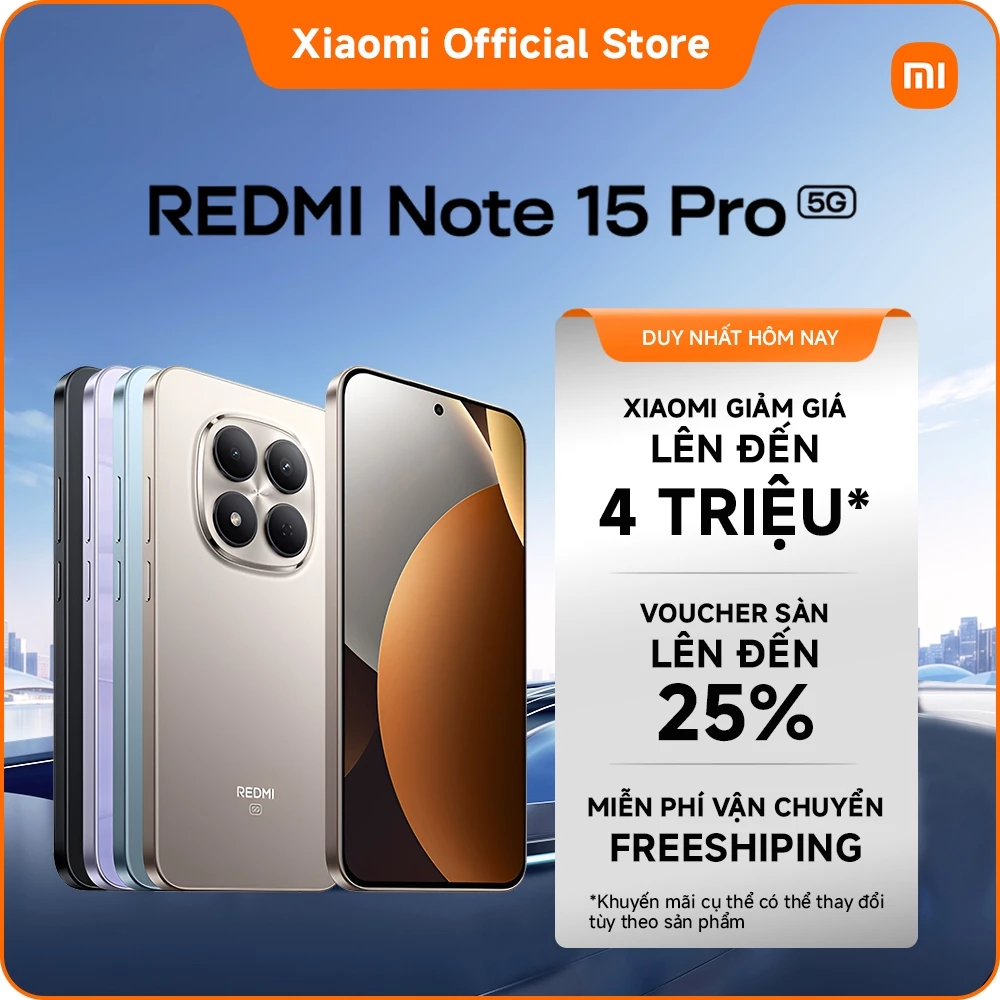 Điện thoại thông minh REDMI Note 15 Pro 5G(8+256GB|12+256GB|12+512GB)|Pin lớn 6580mAh