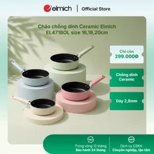 Chảo chống dính Ceramic Elmich EL-4718OL size 16,18,20,22cm