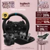 Combo Vô lăng bàn đạp chơi game Logitech G923 và Cần Số Logitech Shifter - Phản hồi lực TRUEFORCE 1000Hz